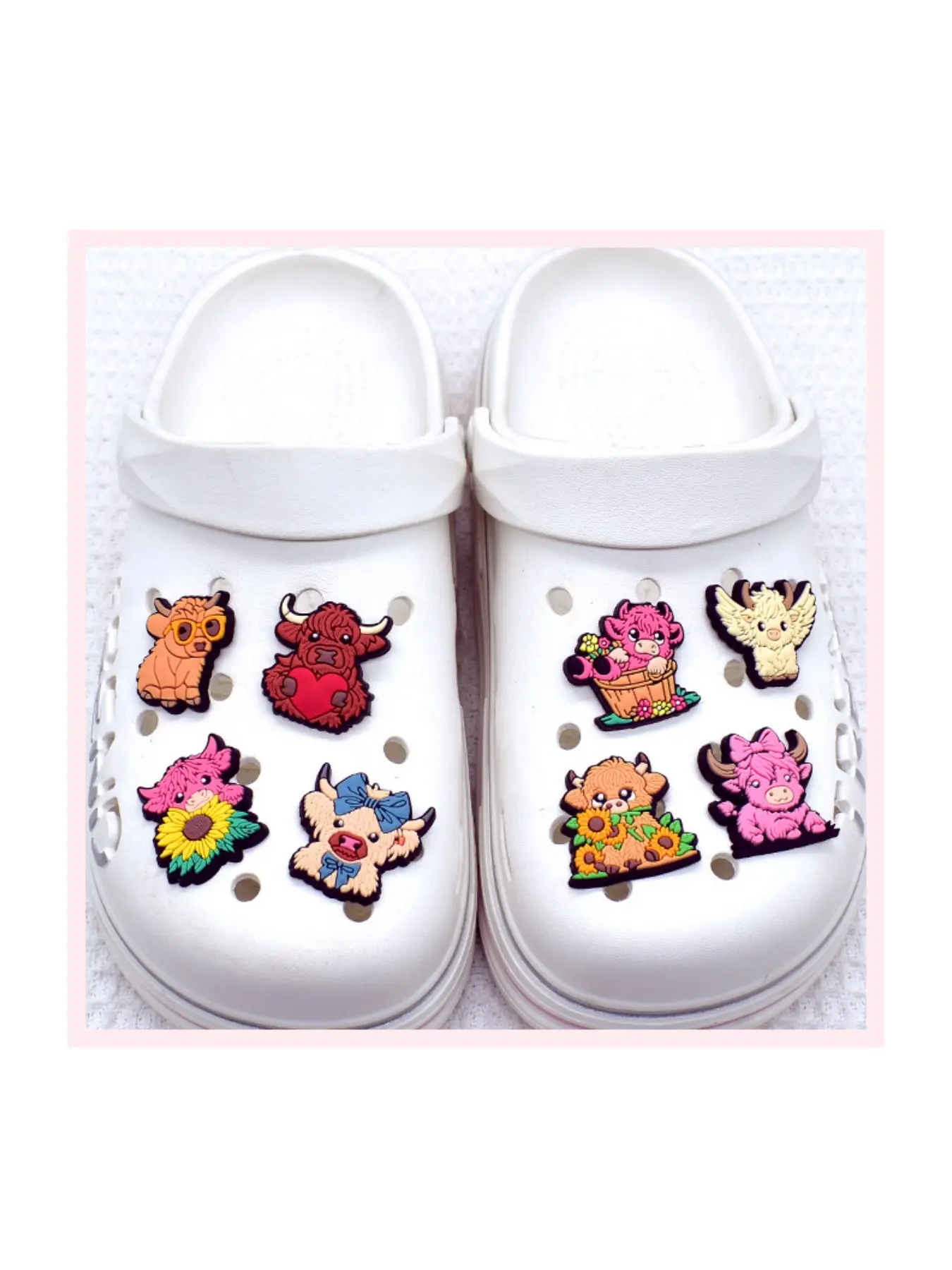 20-Piece Cow-Shaped Croc Charms Set for DIY Shoe Decoration, Abs Material for Clogs, Sandals, Slippers, Perfect for Valentine's, Easter, & Party Accessories, Decorative Shoe Accessories, Cute Shoe Decorations, Clog Shoe Decorations