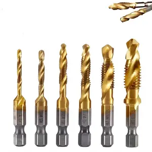 Industrial grade drill bit set, M2 tap with UltraTiAIN coating, tapping and deburring, industrial cemented carbide serrated eccentric drill, K5 impact-resistant anti-slip drill bit, titanium alloy, high magnetic screwdriver bit