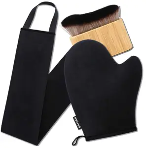 3 in 1 Self Tanning Mitts Self Tanner Mitt Applicator Kit - Tanning Glove for Self Tan Mitt, Tanning Brush for Self Tan Back Tanning Applicator Kabuki Body Brush Self Tanner Back