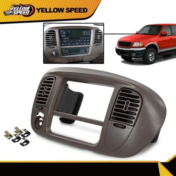 ALLGOOD Brown Center Dash Radio Surround Bezel Trim Panel Replacement for 2000-2003 Ford F150, Simple Fit Easy Install Truck Interior Accessories, Accessories for Car, Auto Accessories