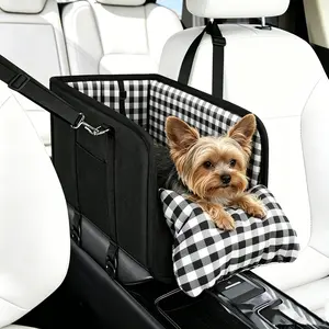 Must-Have Center Console Dog Car Seat - Anxiety Relief Small Pet Booster Seat, Ultra-Safe Armrest Dog Bed for Travel, Cozy & Secure Car Seat for Small Dogs & Cats