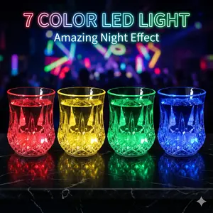 LED Light Up Pineapple Cup, Auto Sensor Glow Drink Cup with 7 Color Changing Lights, Reusable Cocktail Tumbler for Party Lovers, Bar, Birthday, Pool Party, Night Events
