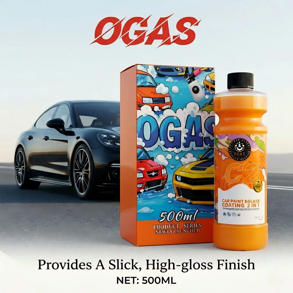 Ogas 2-in-1 Nano Coating Liquid Spray (500ml Large Capacity) - Eco-Friendly Ceramic Wax for Cars, Trucks, Pre-Rainy Prep, Quick Polish, High-Gloss, Water Beading, 2-3 Month Dual-Action Protection, Nano Coating Paint Protective Foils, Protects Shine