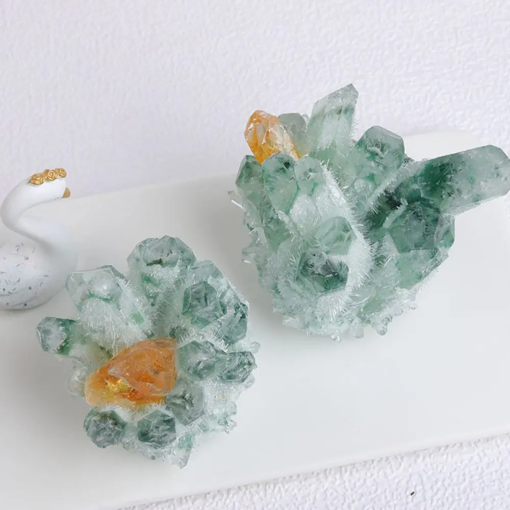Yellow & Green Natural Crystal Quartz Cluster Mineral Ore