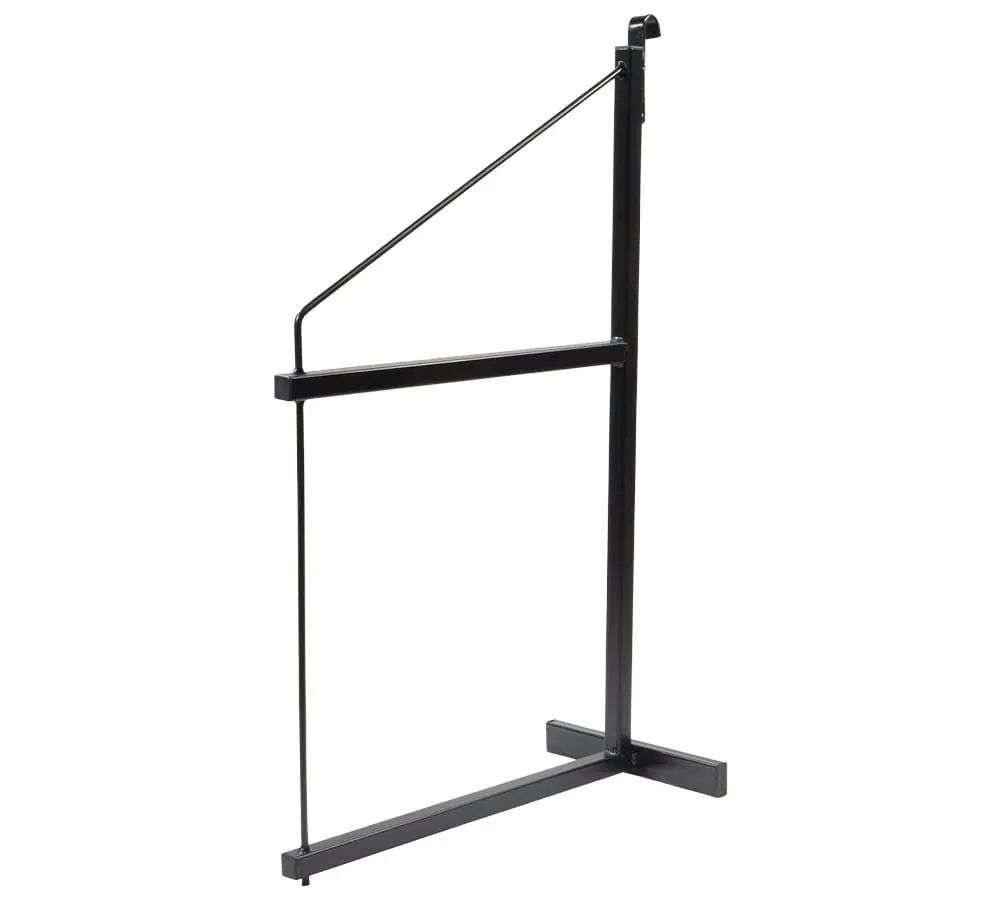 2 Tier Shipping Container Shelving Bracket with Hooks - 19-3/4"x34", 550 lbs WLL - Black Powder Coated Steel for Heavy Duty Trailer Containers - Easy to Assemble & Remove