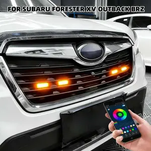 LED Front Grille Light For Subaru Forester XV Outback BRZ Impreza WRX STI Car Daytime Running Light Wheel Eyebrow Lamp 12V
