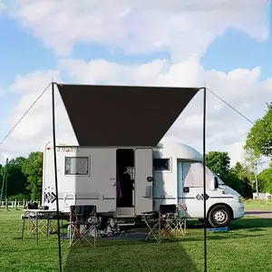 Portable 10x6.5 FT Car Awning with Adjustable Poles, Heavy-Duty 300D Oxford Fabric Waterproof Sun Rain Shelter for Outdoor Camping, Hiking, Fishing