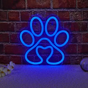 Dog Paw Backdrop Neon Light, Wall Party Bedroom Game Room Sports Festival, USB Powered, Perfect for Decorative Lighting