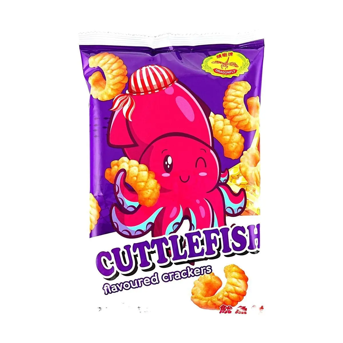 Dragonfly Brand Crispy Fried Squid Snack 60g - Authentic Malaysian Savory Prawn Crackers