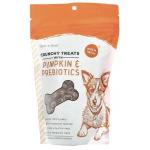Chew + Heal Crunchy Treats with Pumpkin & Prebiotics, For Dogs, All Ages, 5 oz (142 g)