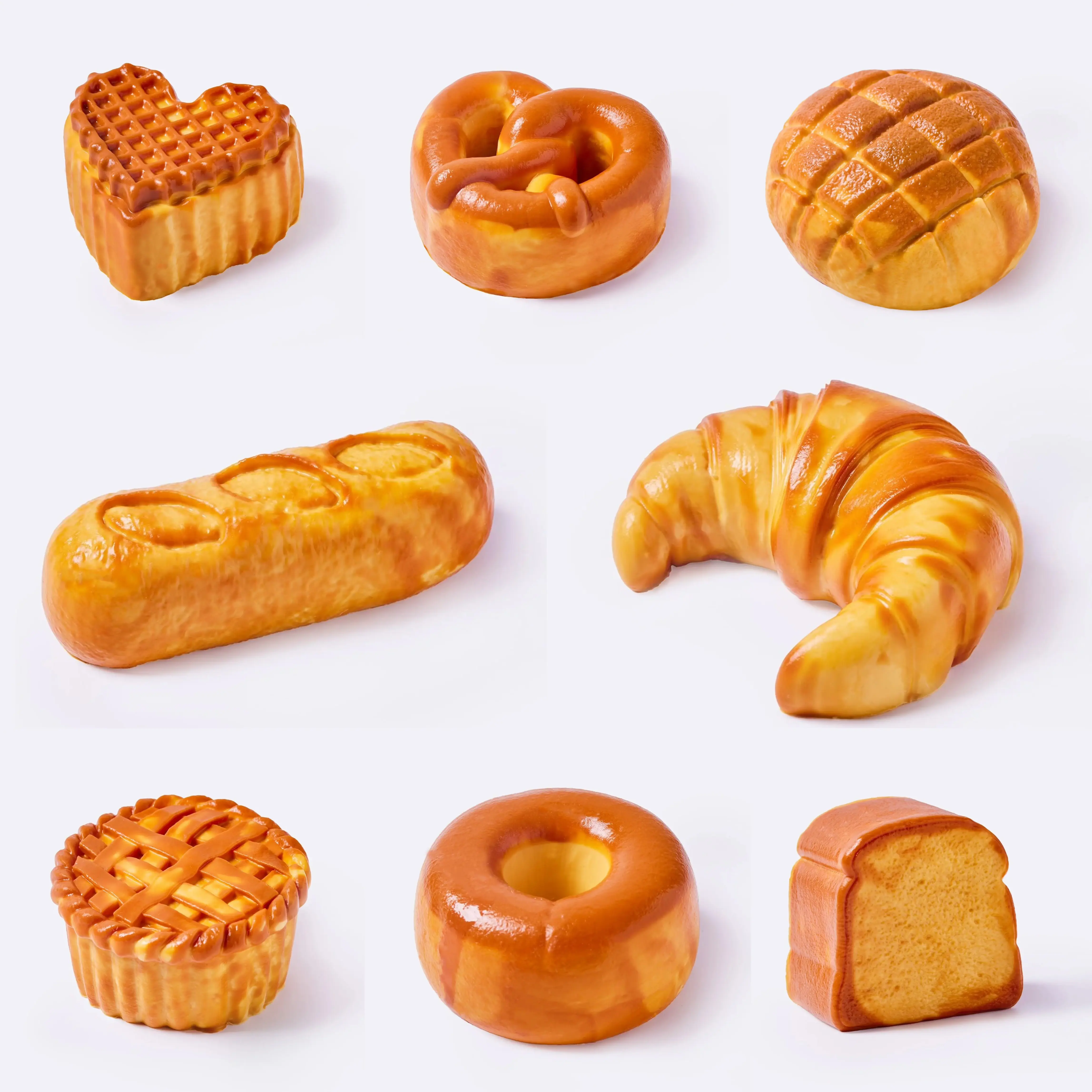 taba squishy Back To School Realistic Bakery Food Squishy Set Toy, Slow-Rising Bread Pastry Fidget Toy, Cute Stress Relief Handmade Gift