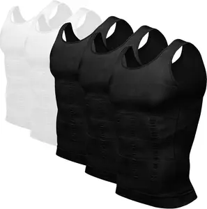Men's Athletic Compression Shirt - 5-in-1 Sleeveless Tummy Control Body Shaper Vest, Thermal Base Layer, Breathable Undershirt for Running, Basketball Workouts, Athletic Men's Sports Vest, Compression Shirts