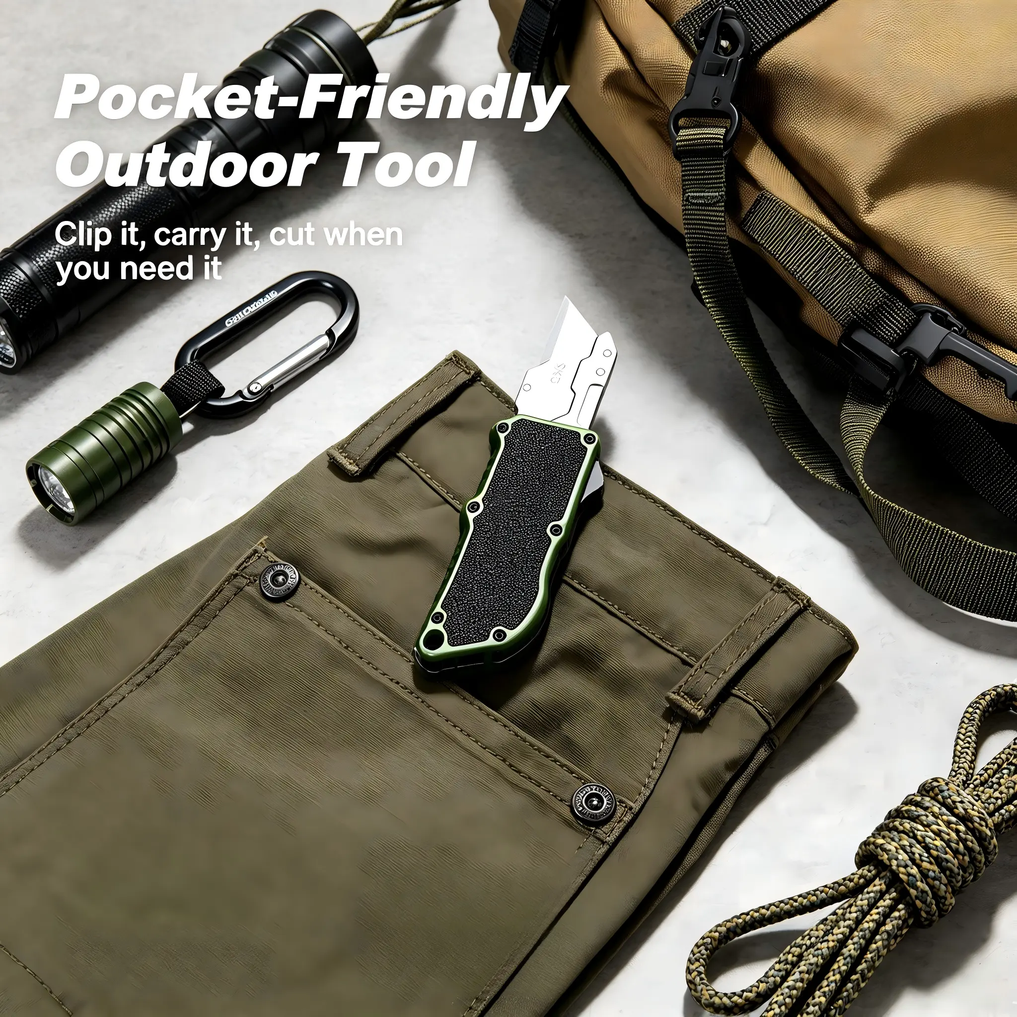 Compact Lightweight Aluminum Utility Knife Retractable Box Cutter, Precision Cutting Hobby Craft Cutter with Secure Lock & Easy Replaceable Blades, Portable Pocket Package Opener for Home Office Warehouse DIY Hobby Projects