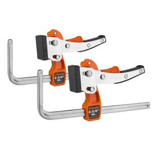 Jorgensen 6-5/8" Ratcheting Table Clamp, Quick Release Track Saw Clamp, Guide Rail Clamps for MFT Table and Guide Rail System, 2-7/8" Throat Depth, 400lbs Load Limit