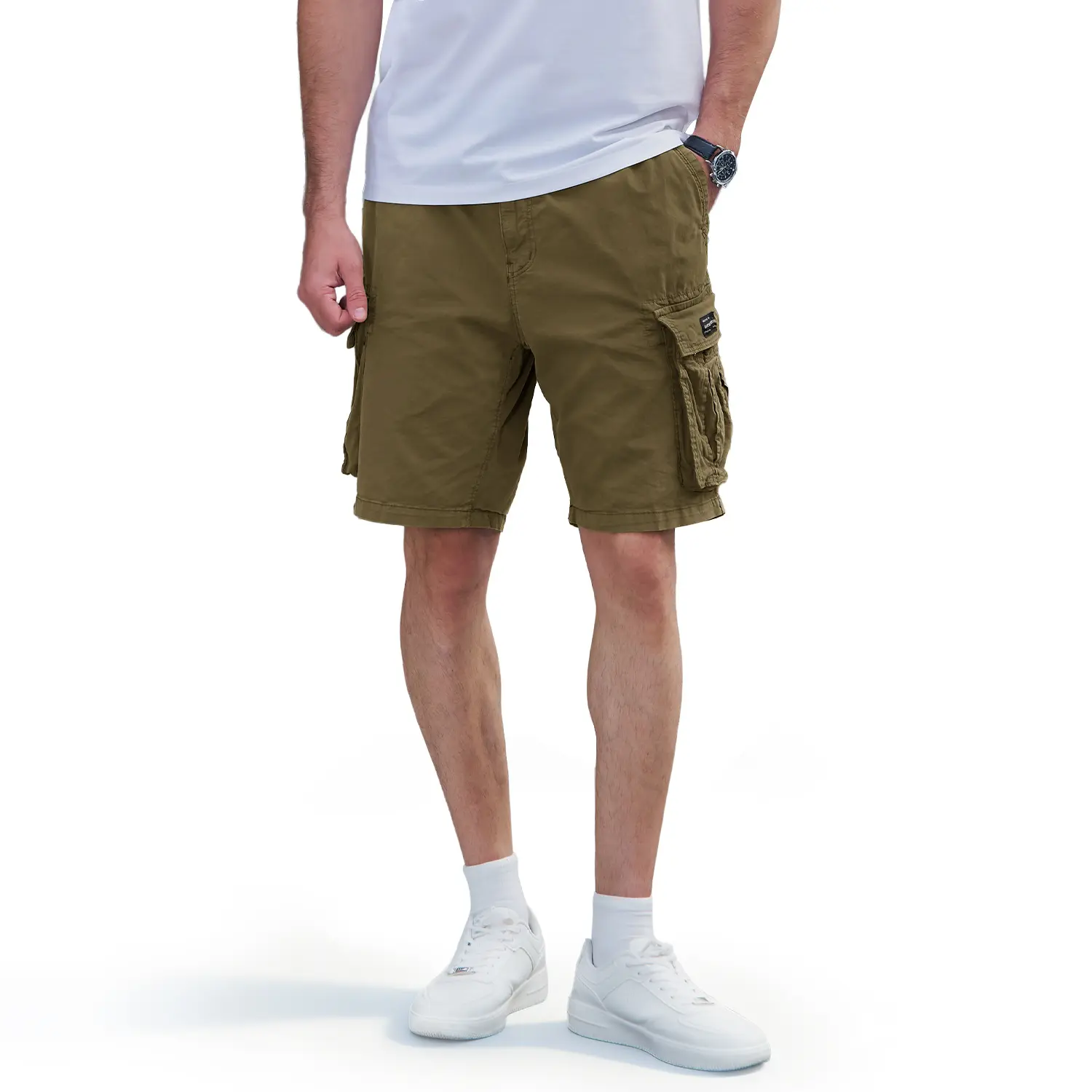 MAGCOMSEN Cargo Shorts for Men, Casual Cotton Stretch 6-Pocket Design with Elastic Waistband for Summer Work and Sport, Spandex, Mens Clothing, Activewear, Athletic, Sportswear, Menswear, Fabric, Plain, Fabrics, Men’s Clothes, Above Knee