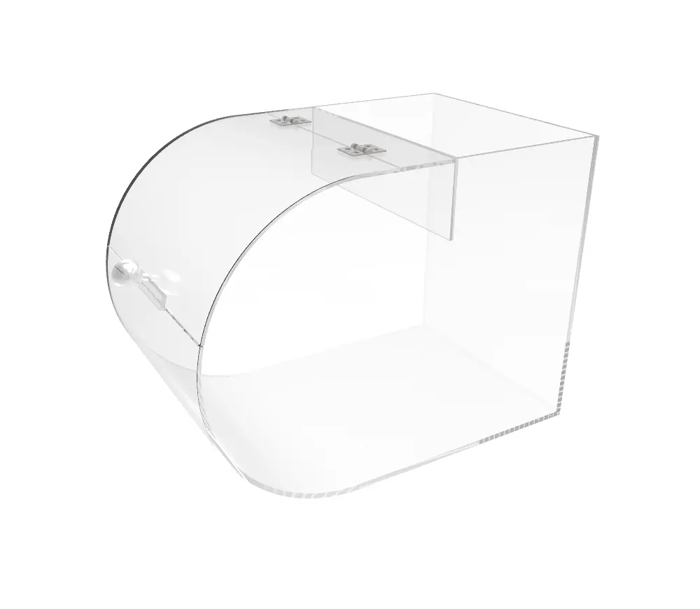 FixtureDisplays® Plaxiglass Curve Candy Bin Acrylic Round Candy Dispenser Transparent Treats Rack - 7 1/2" W 100853NEW-NF
