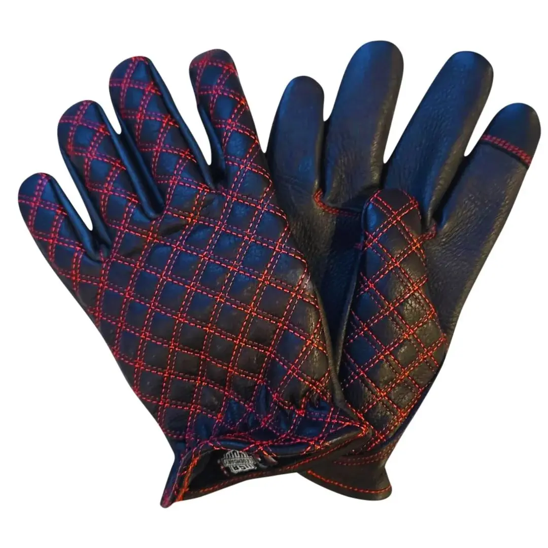 Legendary Double-Diamond Stitched Deerskin Short Wrist Touchscreen Gloves