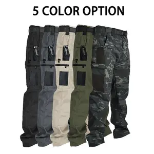 Men's Durable Tactical Cargo Pants, Solid Color Tactical Work Pants, with Multi-Pocket and Zipper Closures, Work Pants with Multi Pockets for Hiking & Outdoor