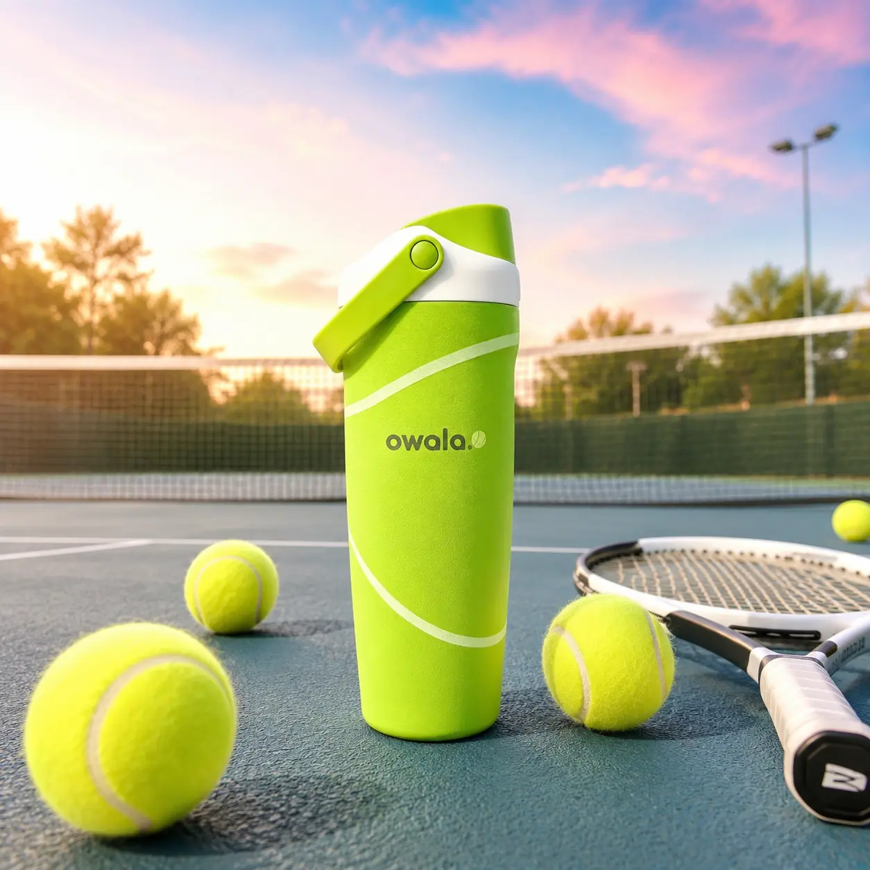 Owala FreeSip Sway 32oz Tennis Green Insulated Stainless Steel Water Bottle with Built-In Straw, Leakproof Lid & Carry Handle