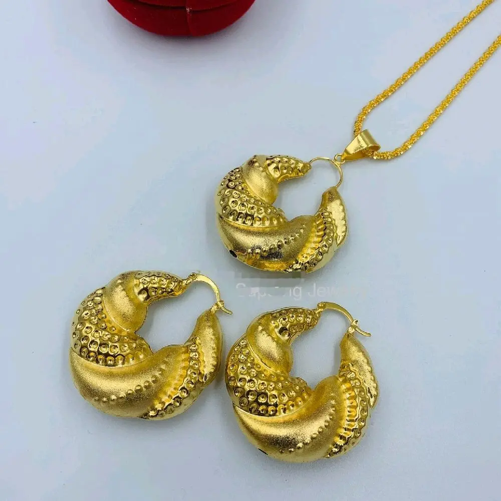 Thailand Gold Color  Earring & Necklace Jewelry Sets For Women
