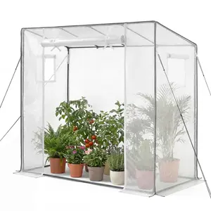 Walk-In Greenhouse 76.8" x 30.3" x 66.1" Outdoor Plant House With Windows, PE Cover, Roll-Up Zipper Door, Portable Green House Kit For Backyard And Patio, Easy Assembly Garden Shelter For All-Season Growing