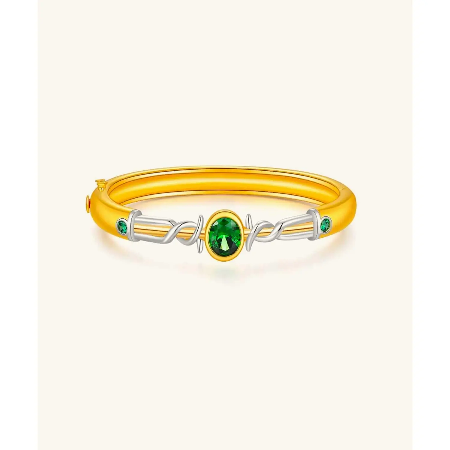 24K Gold Enchanted Emerald Bracelet