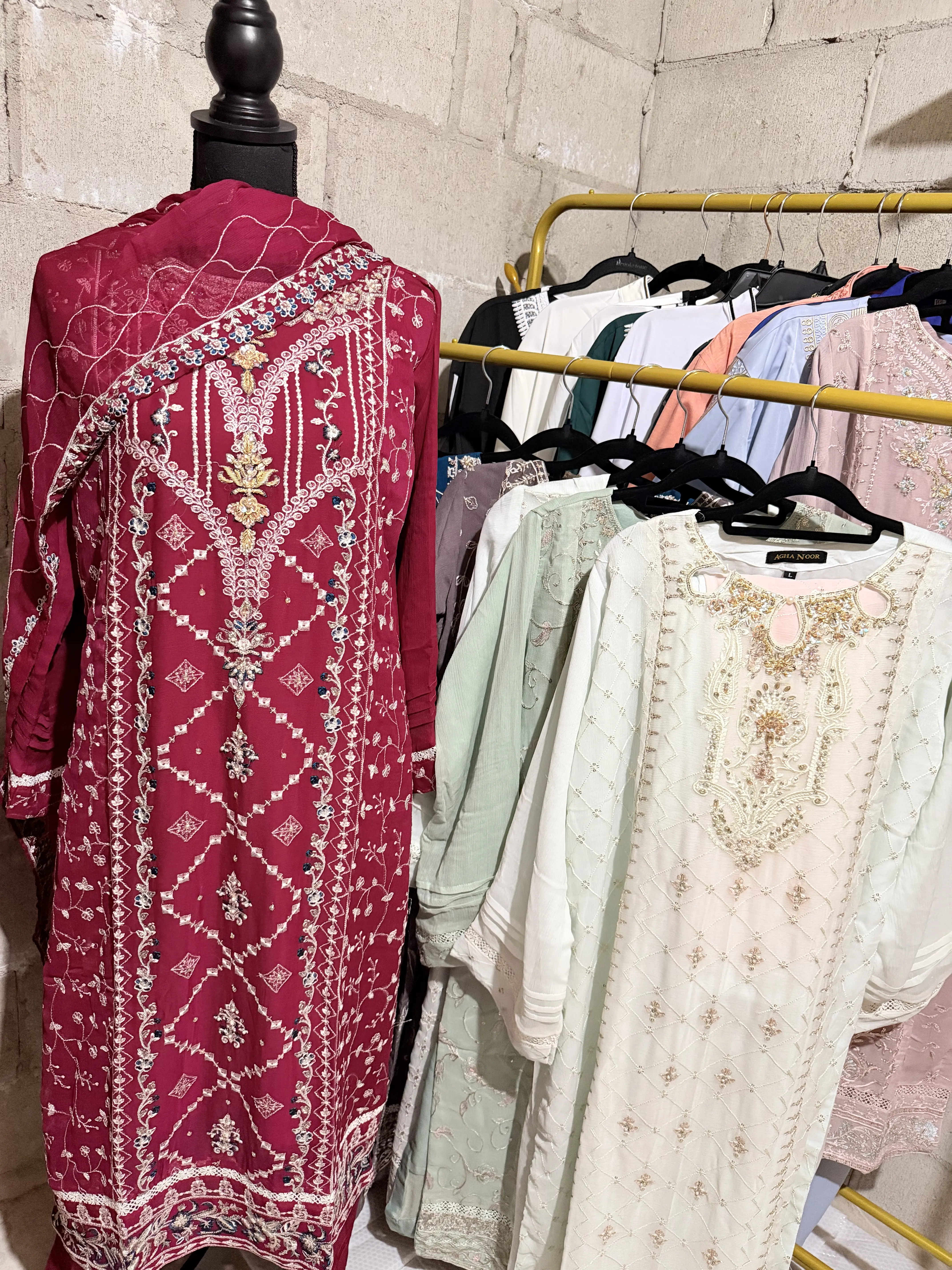 Agha Noor Chiffon Embroidered Suit