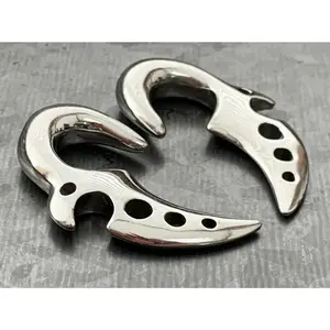 PAIR of Unique Claw / Fang Style Steel Tapers