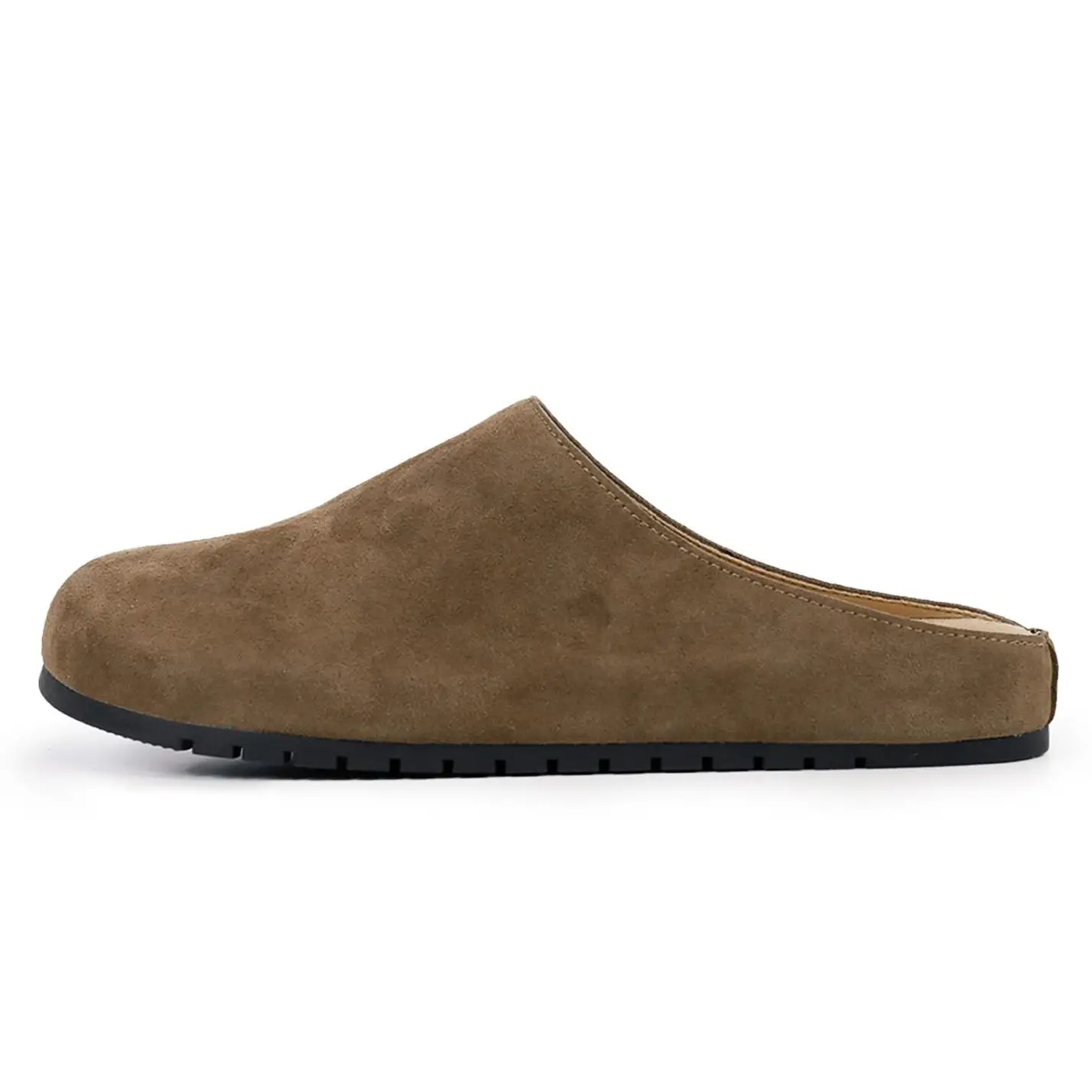 EVELLYHOOTD Women's French Style barefoot Slip on Round Toe Cork Footbed Clogs Fashion Suede Potato Shoes Outdoor Vintage Comfort Walking Shoes Slippe