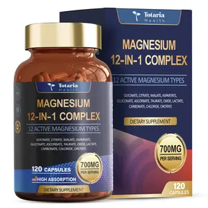 Totaria nature Magnesium 12-in-1 Complex 700mg - 12 Active Forms for Muscle, Heart, and Relaxation Support, Vegan Capsules for Healthy Nerve Function and Bone Health