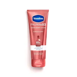 Vaseline Pro VitaB3 Serum Burst Body Lotion Moisturizer - Fragrance-Free, Lightweight, 10x Antioxidant Power vs Vitamin C, with Vitamin B3, Hyaluronic Acid, Peptides for Supple, Soft, Hydrating, Moisture-Locked Skin, 7.5 fl oz