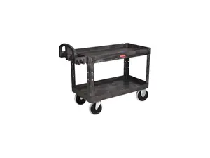 RUBBERMAID FG454600BLA Structural Foam Utility Cart with Deep Lipped Plastic