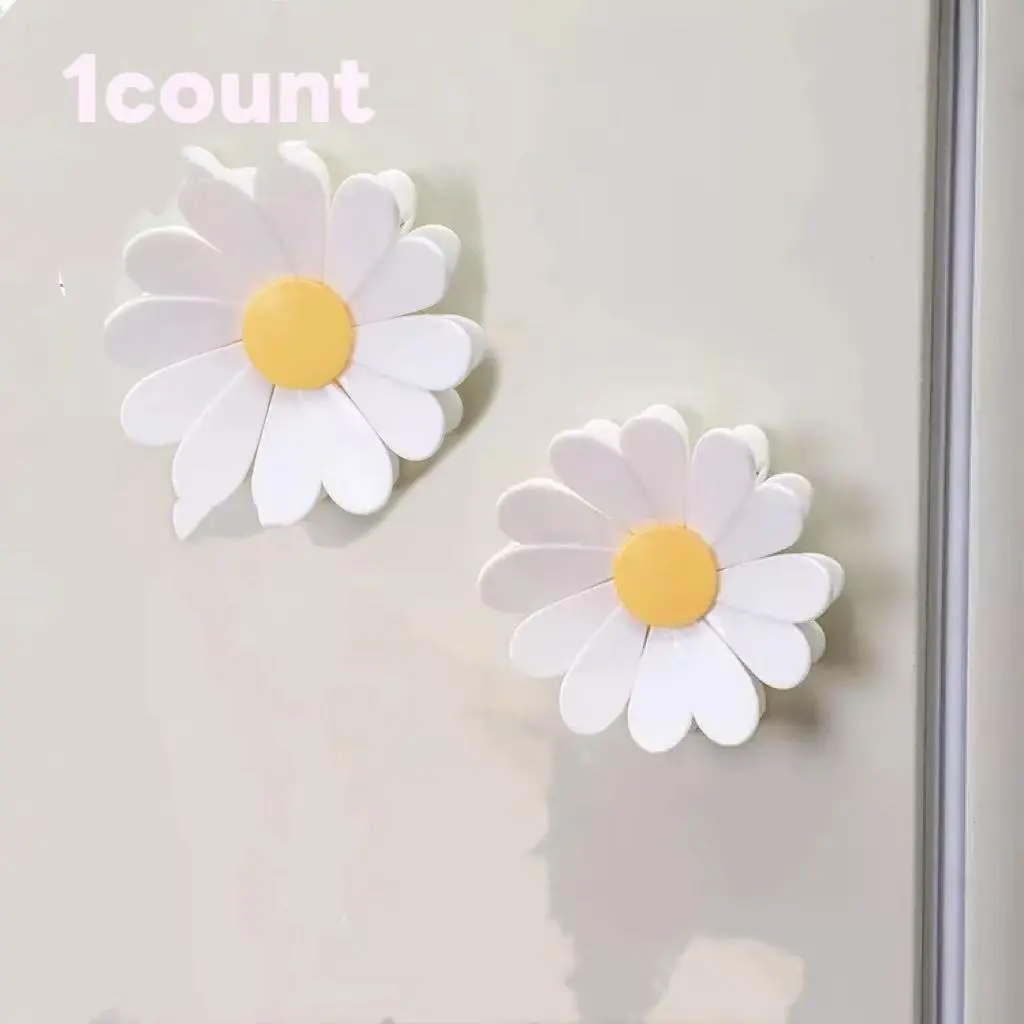 1-Pack White Magnetic Daisy Sealer -Fridge MagnetChip Clip & Food Bag Sealer-Kitchen Must-Have Refrigerator Magnet Cute Magnets for Fridge