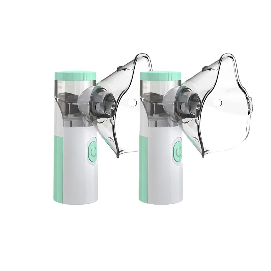 2-Pack Portable Handheld Mesh Nebulizers with Accessories - AA-Powered Electric Atomizer for Adults, USB-Port Daily Hydrating Facial Device with USB Power Cord (No Batteries Included) for Home/Travel Use, Adult