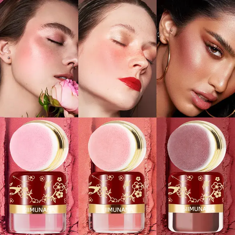 Long Lasting Air Cushion Blush Powder, Lazy Air Cushion Blush, Natural Look Lightweight Blush, Lazy Blush, Beauty & Personal Care Soft Color Shadow, Summer Makeup, Cosmetics Products【3-Color】