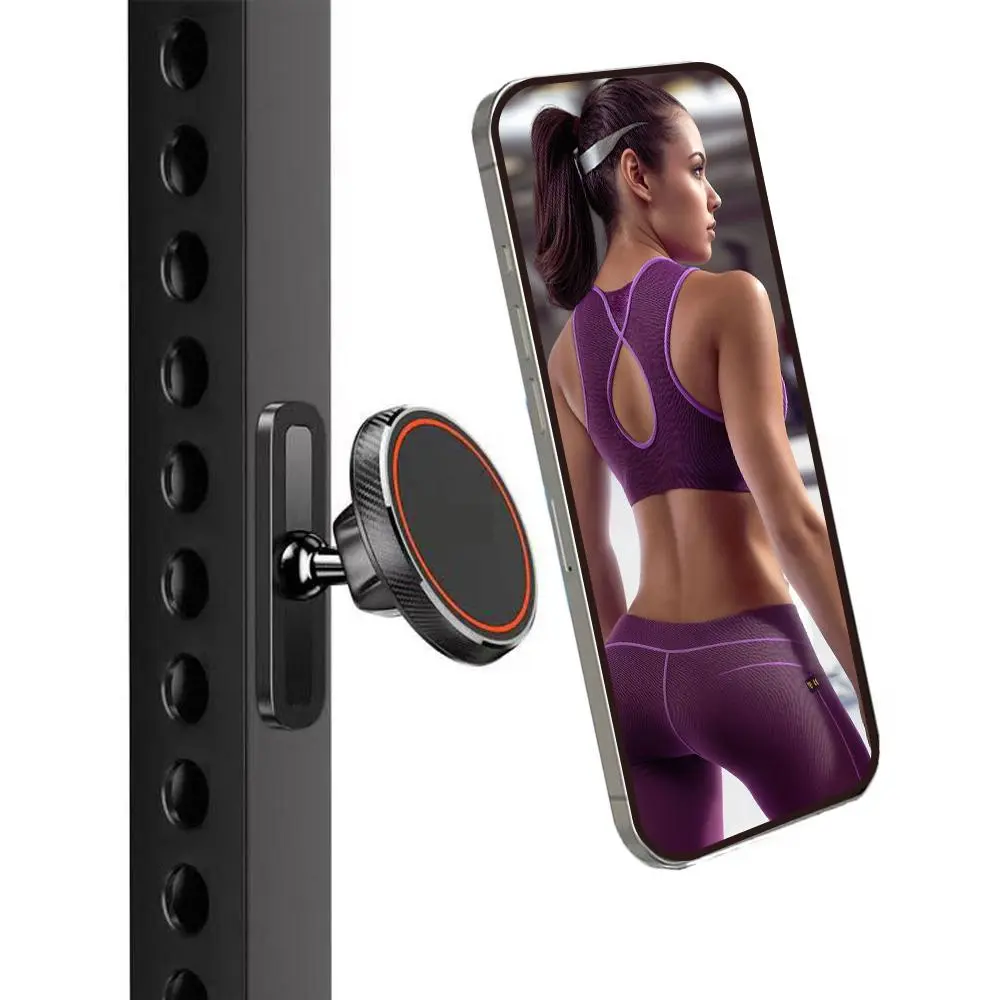 Magnetic Phone Holder for Gym, 360 Degree Adjustable Phone Mount, Universal Fitness Equipment Accessories for Women & Men, Stable phone holders, Magnetic Smartphone Holder, Cellphone Mount, Magnetic Mobile Stand