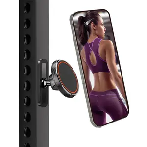 Magnetic Phone Holder for Gym, 360 Degree Adjustable Phone Mount, Universal Fitness Equipment Accessories for Women & Men, Stable phone holders, Magnetic Smartphone Holder, Cellphone Mount, Magnetic Mobile Stand