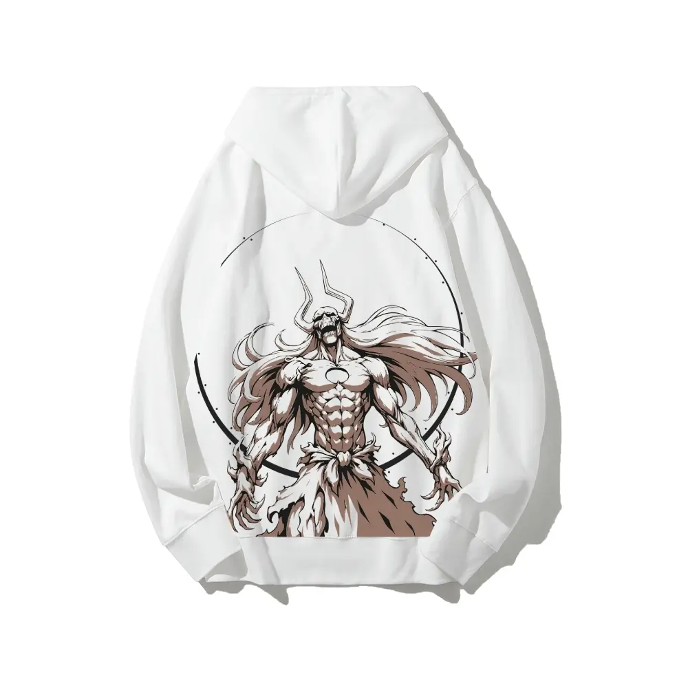 Unisex Bleach Ichigo Kurosaki Full Hollow Anime Long-Sleeve Pure Cotton Pullover Hoodie Sweatshirts, Comfortable Fabric, Hot Stamping Print, Fashionable Casual Streetwear for Winter, Eco-Friendly Fit