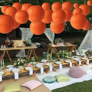 Traditional Chinese Paper Lantern Set - 40-Piece Mixed Sizes for Creating Layered Ambiance with Warm Light, Perfect for Weddings & Festivals, Garden Decorations