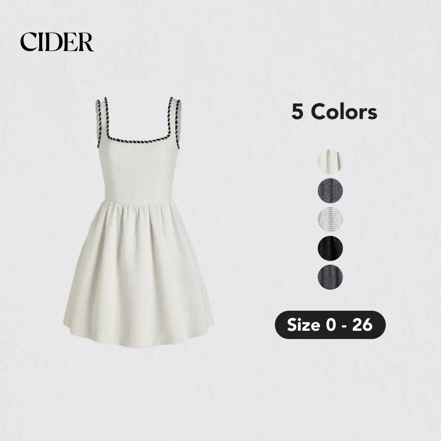 Cider Tweed U-Neck Mini Dress SummerFinds