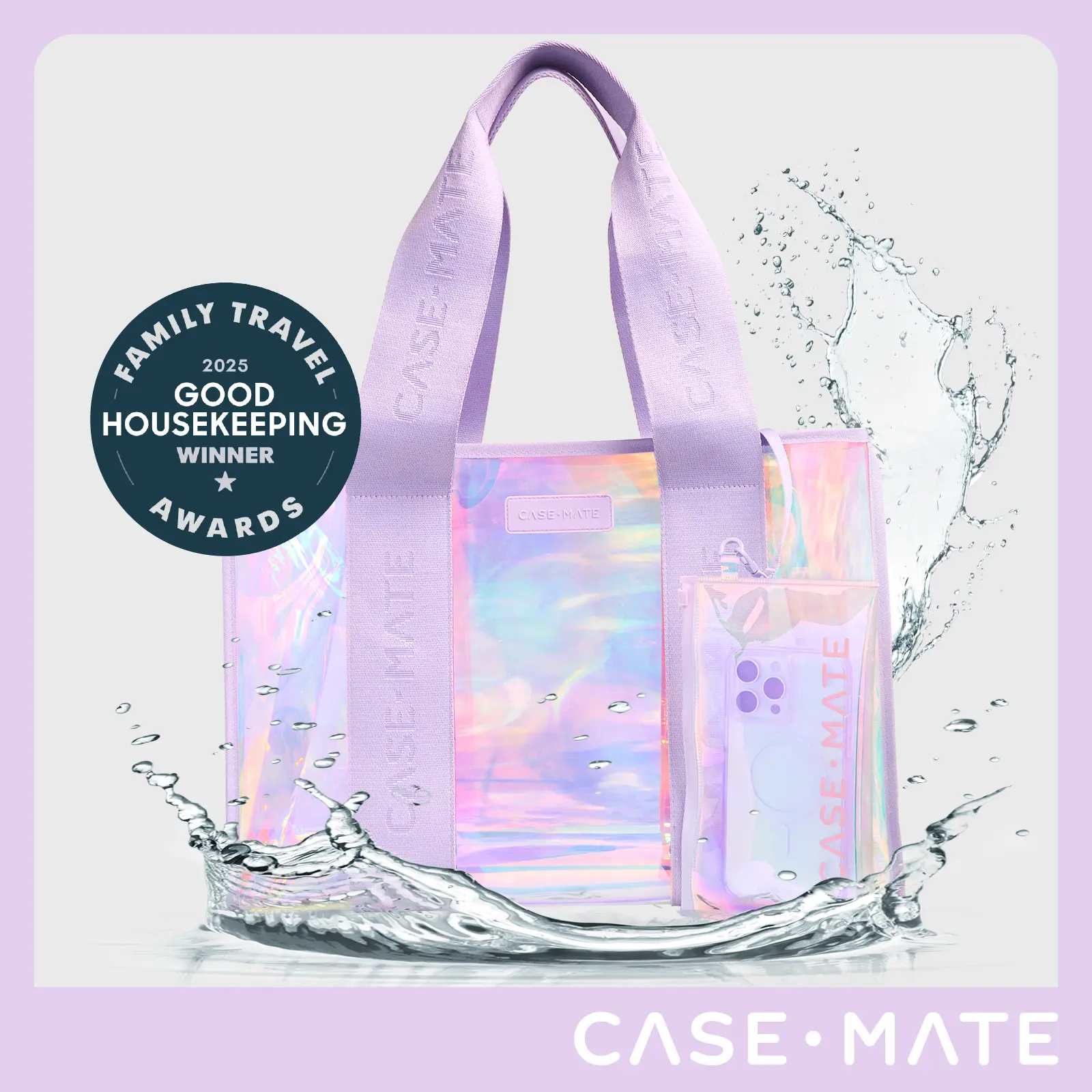 Case-Mate Jelly Tote Waterproof Beach Bag, Travel, Gym Bag, Vacation, Large Capacity Shoulder Bag, Lightweight Beach Bag, Lightweight Shoulder Bag