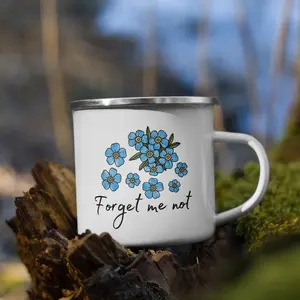 Mountains | Forget me not | Enamel Camping Mug