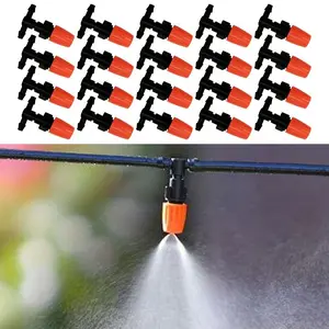 40pcs Adjustable Irrigation Drippers Sprinklers, 1/4'' Emitter Dripper, Micro Drip Irrigation Sprinklers for Watering System, Garden Watering Sprinkler