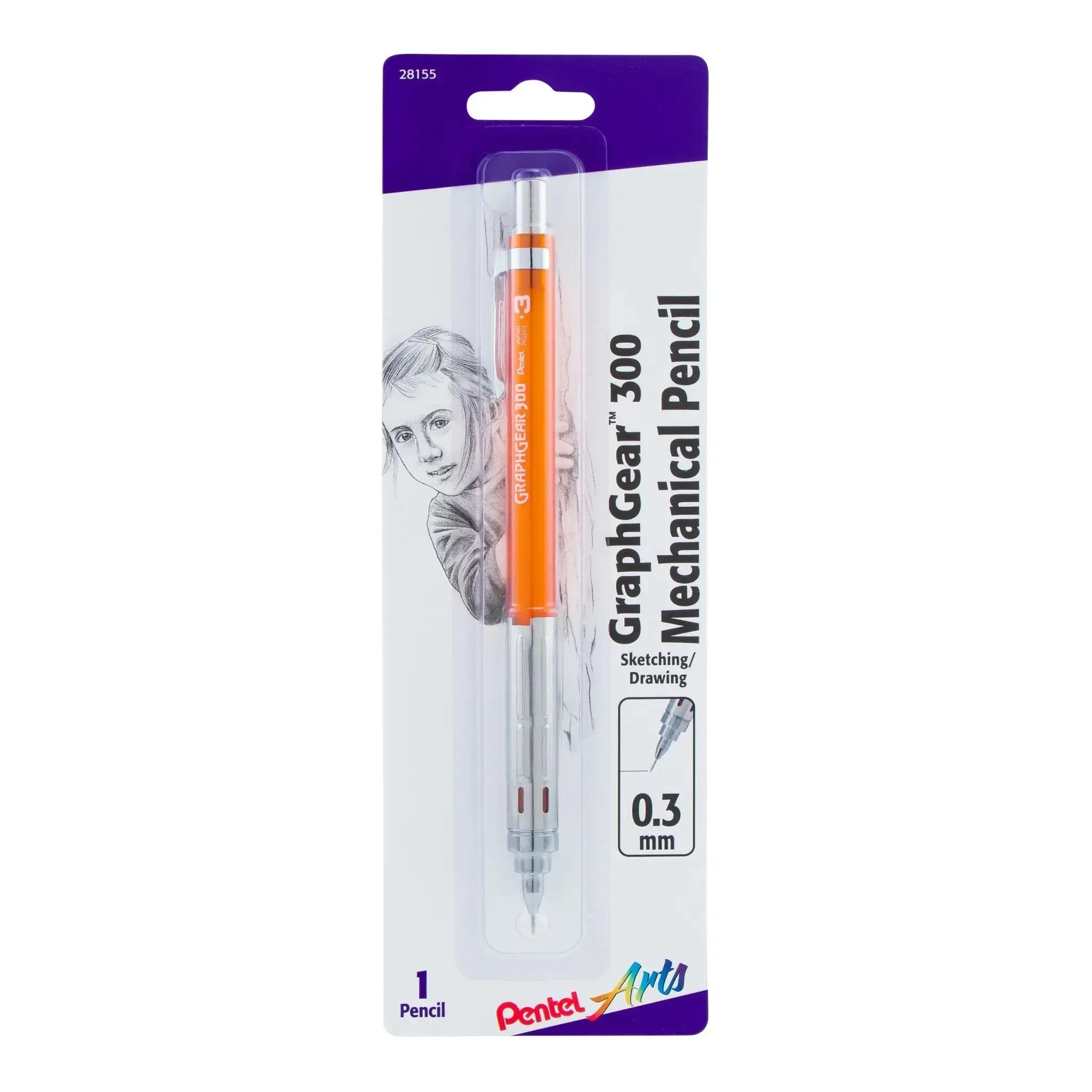 Pentel GraphGear 300 Mechanical Pencil - Compact Metal Drawing Pencil, Durable Office Stationery with Comfortable Grip, Precision Tool for Artists, Office Use, Drawing Pencils, Compact Metal Pencils