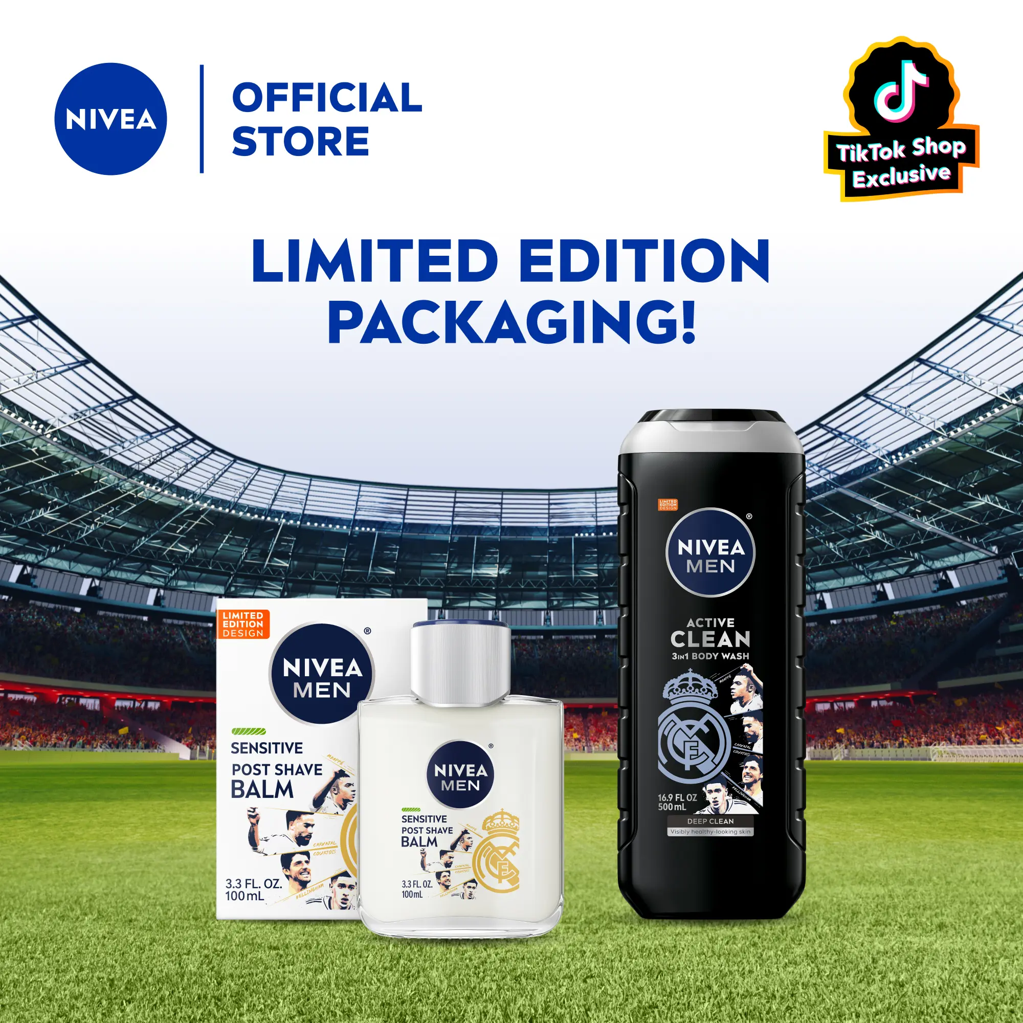 NIVEA MEN x Real Madrid Limited Edition Complete Care Bundle- Post Shave Balm and Body Wash