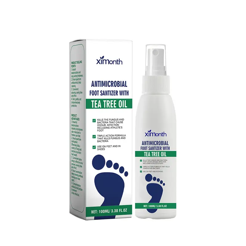 Clear Foot Sanitizer Spray Enriched with Natural Tea Tree Oil, Gentle Refreshing Foot Cleansing Mist for Daily Foot Care, Lightweight Transparent Formula for Regular Foot Hygiene Maintenance, 1Pcs