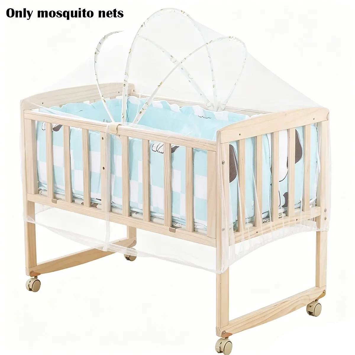 Adjustable Foldable Baby Bed Nursery Mosquito Net, Portable Easy Install, Spring Summer Bug Protection, Fits 60x100cm Infant Beds