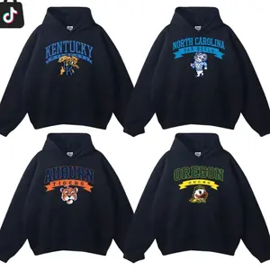 Custom University Black Hoodie Vintage College LOGO All Sport Teams Streetwear Top Sports Classic Pullover Long Sleeve Christmas t shirt Menswear Vintage Crewneck Cotton Tee 1H3