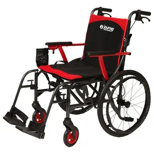 Journey SoLite C2 Ultra Lightweight Wheelchair, Foldable Manual Chair, Red