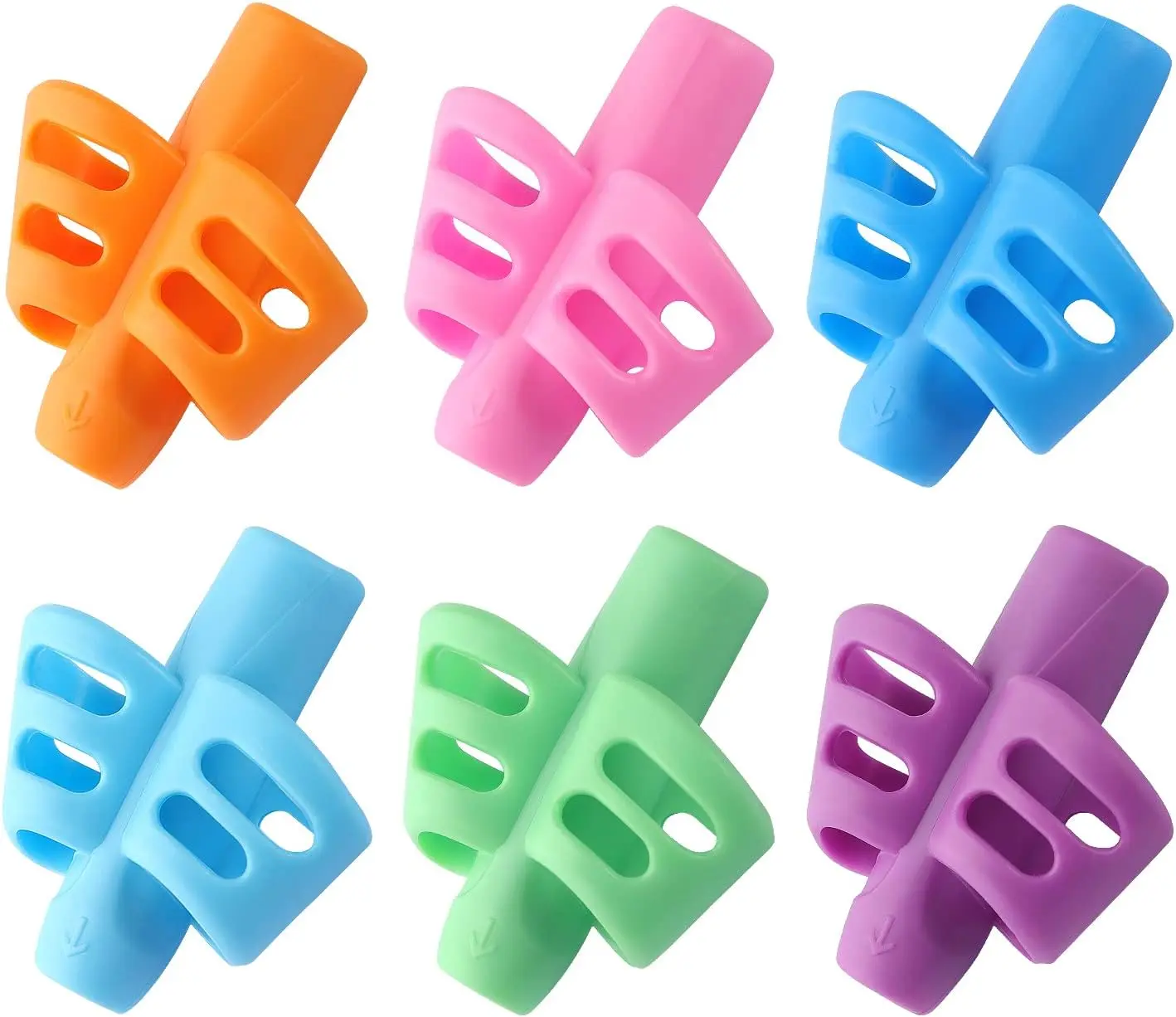 Bribobo 6 Pack Pencil Grips for Kids Handwriting Pencil Grippers | Pencil Writing Aid Grip Posture Correction Tool for Kids Toddler Children Special Needs
